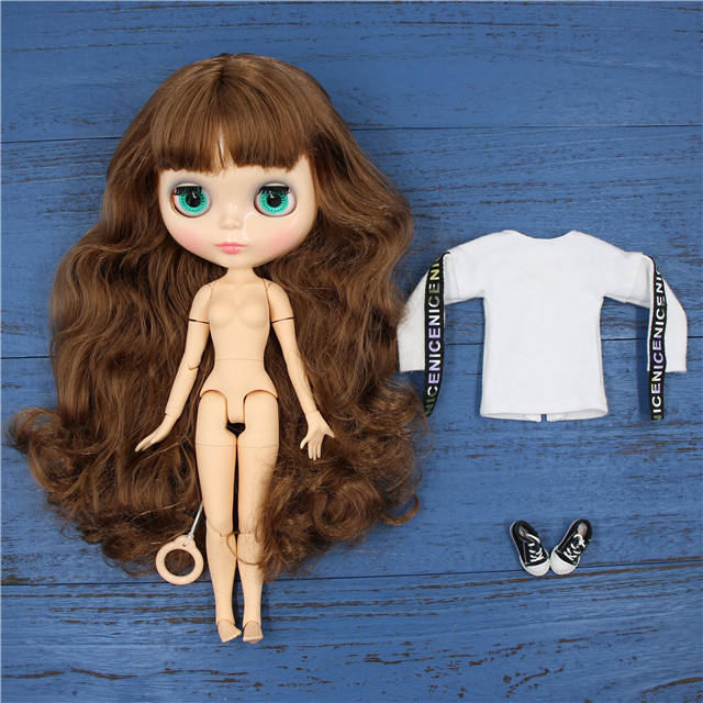 Jane - Premium Custom Blythe Doll nga adunay Cute nga Nawong Brown nga Buhok Custom Blythe Manika Natural nga Panit Custom Blythe Doll Sinaw nga Nawong Custom Blythe Doll