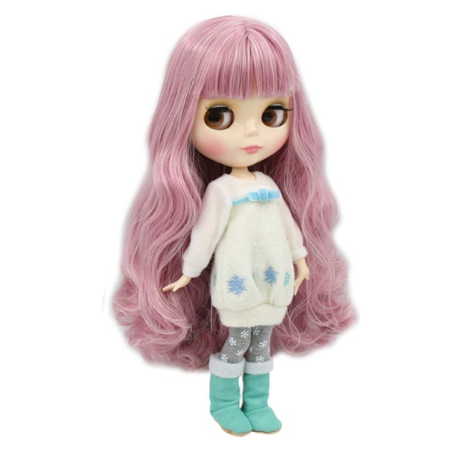 Jacey - „Premium“ Custom Blythe Lėlė mielu veidu rožiniais plaukais Custom Blythe Lėlės blizgus veidas Custom Blythe Lėlės balta oda Custom Blythe lėlė