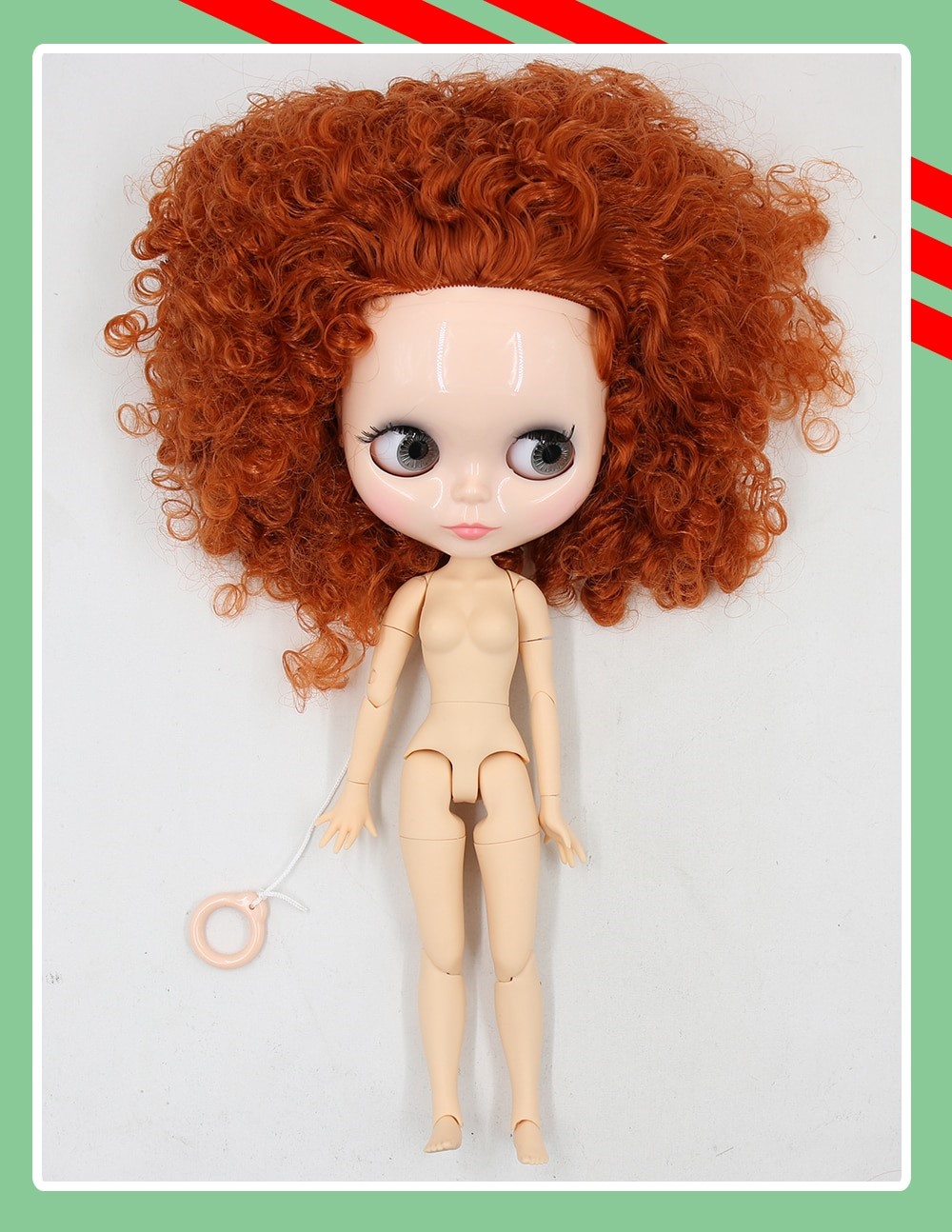 Neo Blythe Doll with Ginger Hair, Natural Skin, Shiny Face & Jointed Body Ginger Hair Factory Blythe Doll Natural Skin Factory Blythe Doll Shiny Face Factory Blythe Doll