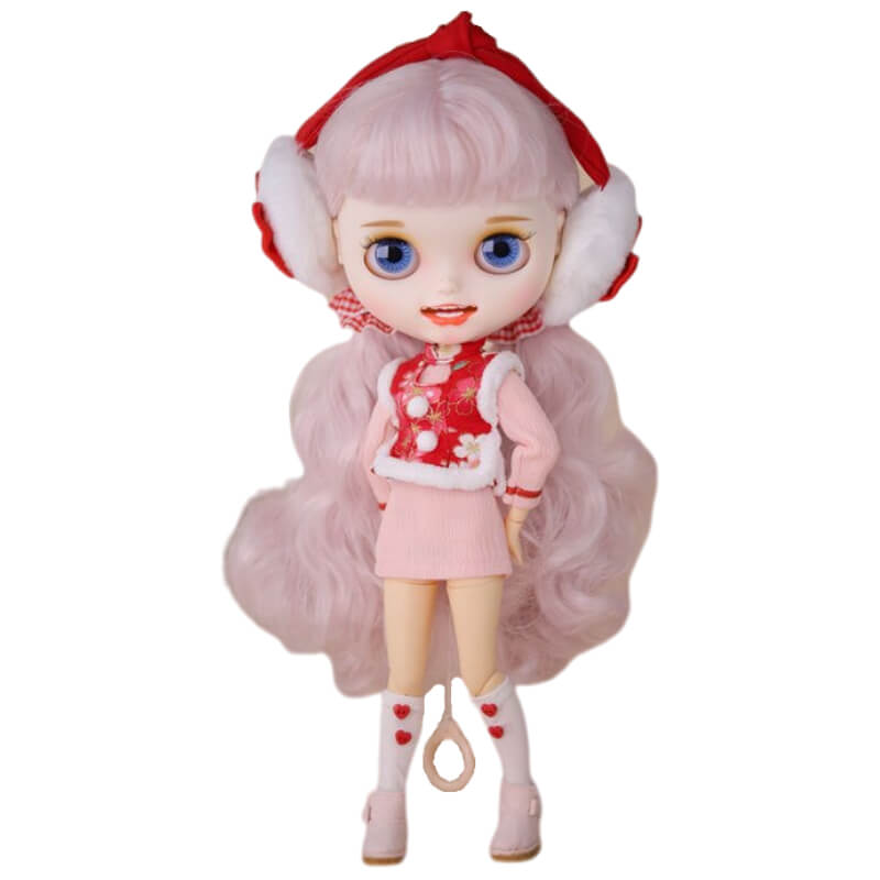 Athenia – Premium Custom Neo Blythe Doll with Pink Hair, White Skin & Matte Smiling Face Matte face Pink hair Smiling face White skin