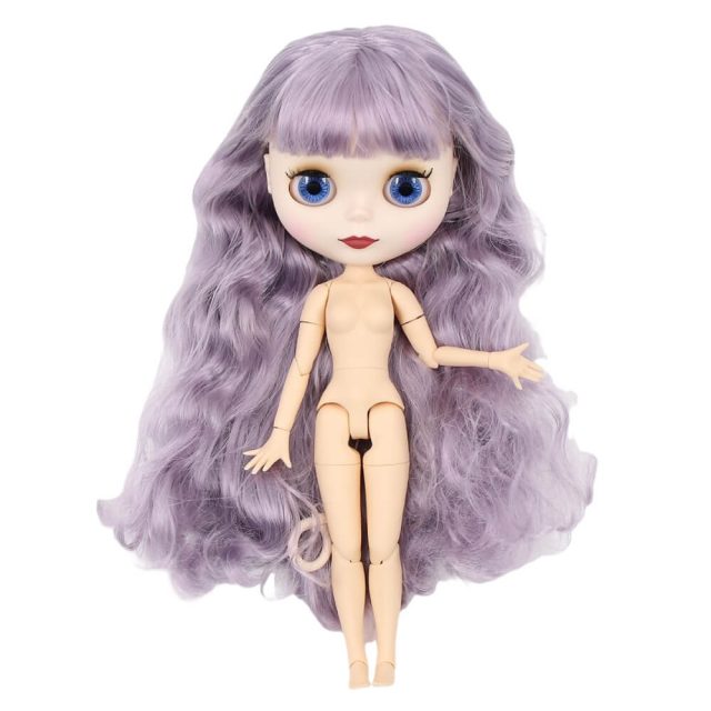 12" Neo Blythe Doll Matte Face from Factory Jointed Body Mint Green  Curly Hair 