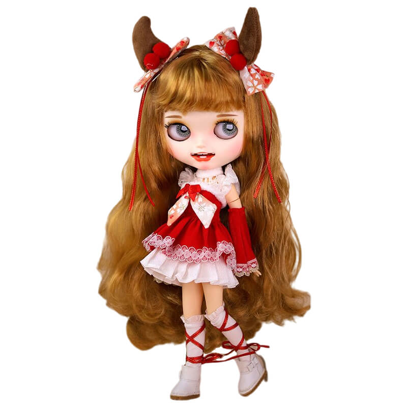 Zola – Premium Custom Neo Blythe Doll with Ginger Hair, White Skin & Matte Smiling Face Ginger hair Matte face Smiling face White skin