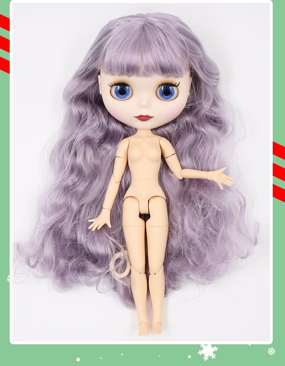Neo Blythe Doll from Factory 12 in Jointed Body White Skin Purple Hair New Face