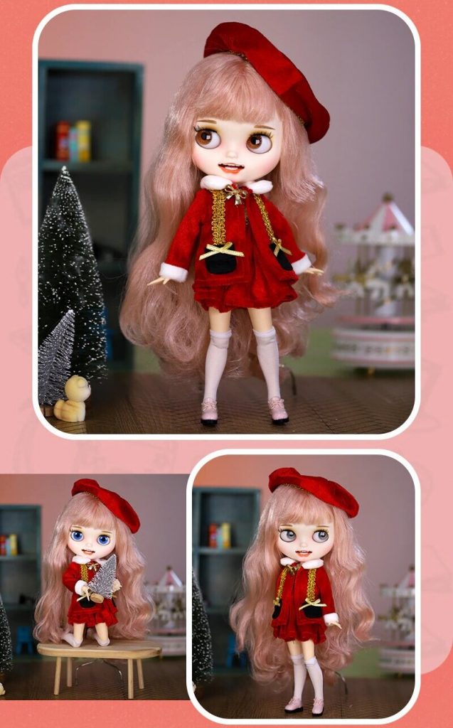 Bluebell – Premium Custom Neo Blythe Doll with Pink Hair, White Skin & Matte Smiling Face 1