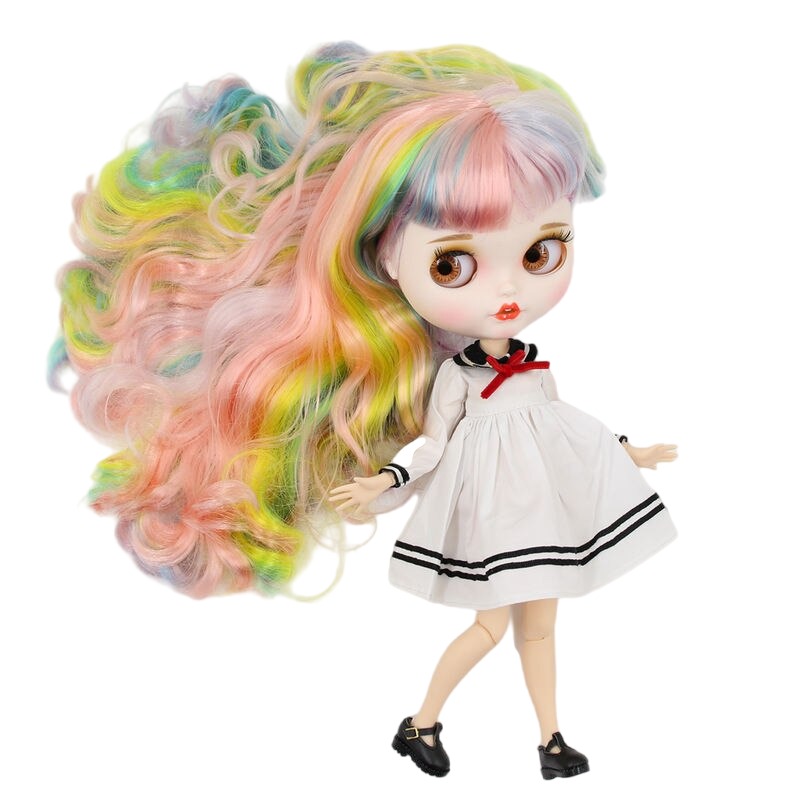 Harriet – Premium Custom Neo Blythe Doll with Multi-Color Hair, White Skin & Matte Smiling Face Matte face Multi-color hair Smiling face White skin