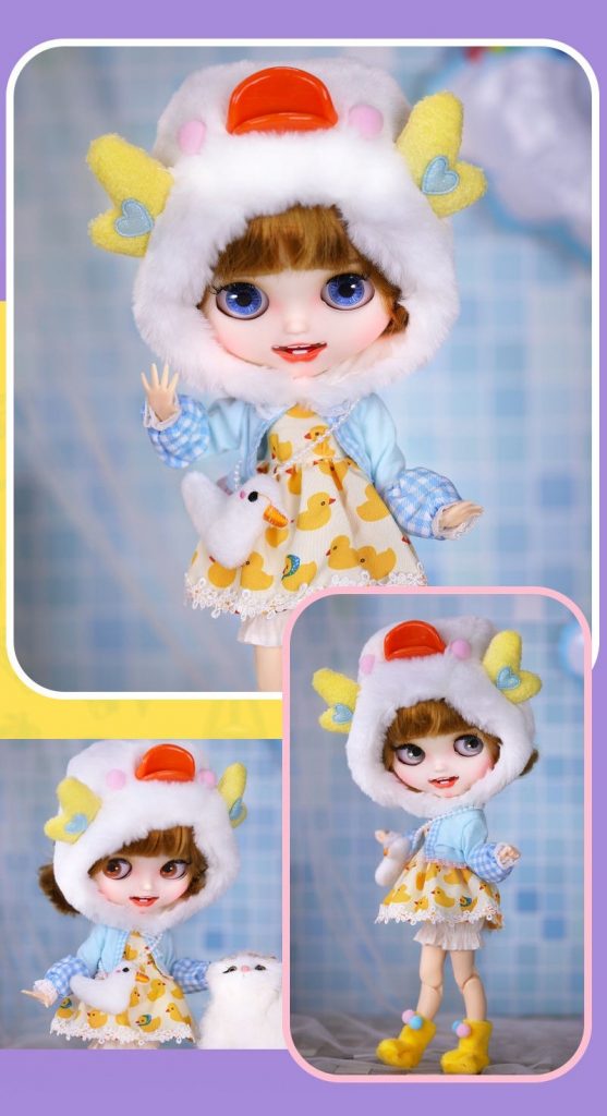 Willow – Premium Custom Neo Blythe Doll with Blonde Hair, White Skin & Matte Smiling Face Blonde Hair Custom Blythe Doll Matte Face Custom Blythe Doll Smiling Face Custom Blythe Doll White Skin Custom Blythe Doll