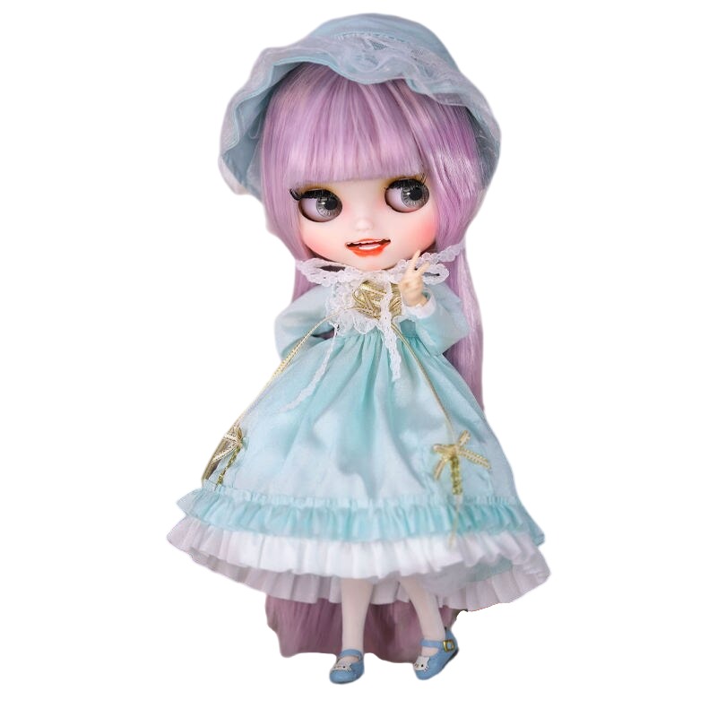 Zara – Premium Custom Neo Blythe Doll with Purple Hair, White Skin & Matte Smiling Face Matte face Purple hair Smiling face White skin