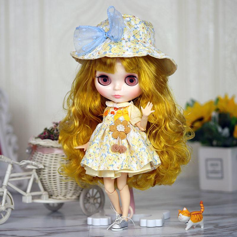 Olivia – Premium Custom Neo Blythe Doll with Yellow Hair, White Skin & Shiny Cute Face Cute Face Custom Blythe Doll Shiny Face Custom Blythe Doll White Skin Custom Blythe Doll Yellow Hair Custom Blythe Doll