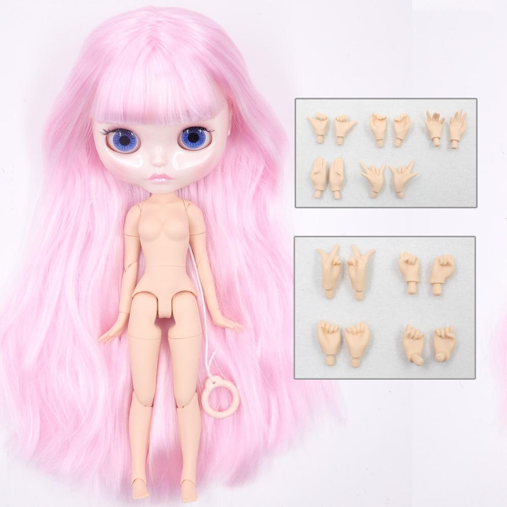 Neo Blythe Doll with Pink Hair, White Skin, Shiny Pouty Face & Factory Jointed Body Pink Hair Factory Blythe Doll Pouty Face Factory Blythe Doll Shiny Face Factory Blythe Doll White Skin Factory Blythe Doll