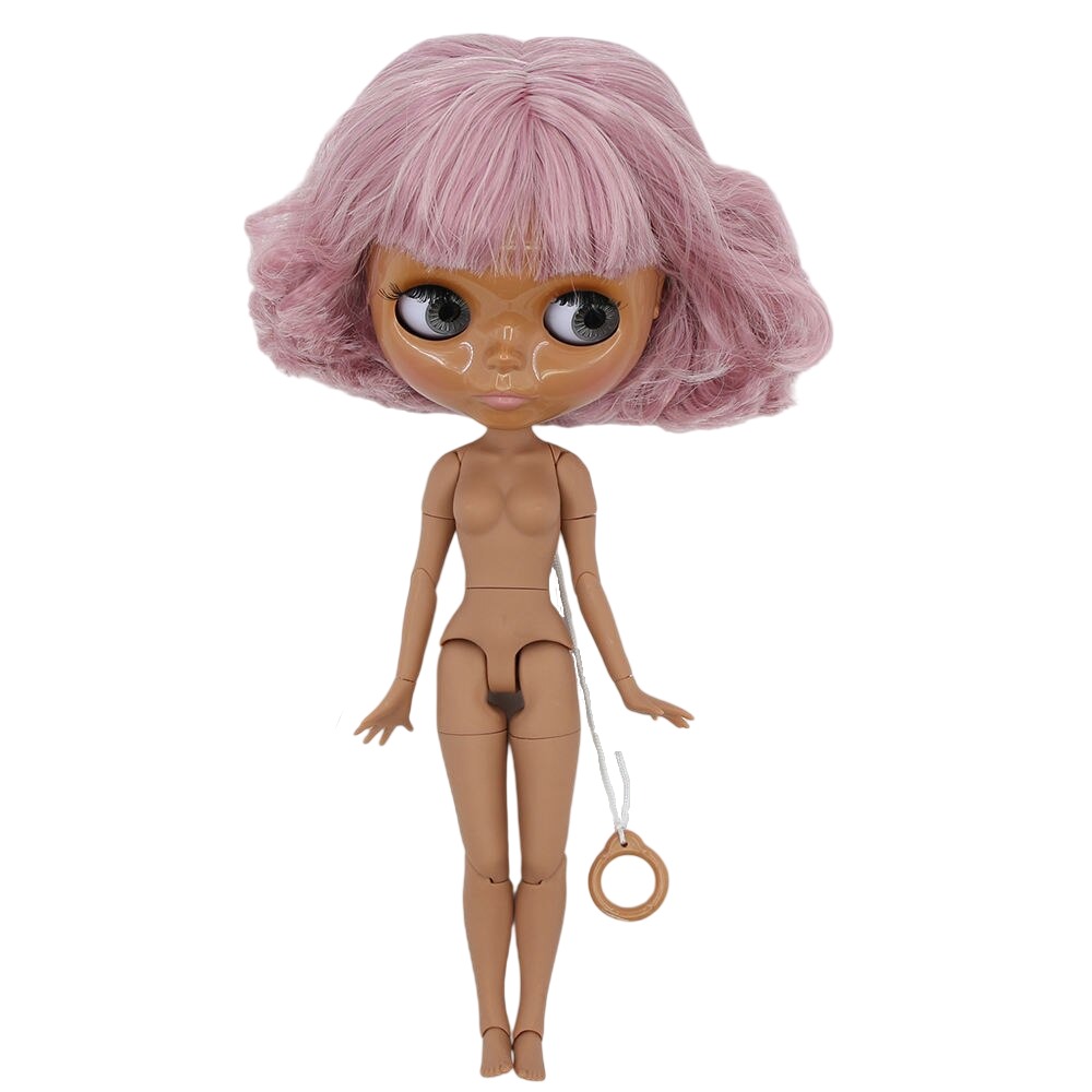 Neo Blythe Doll with Multi-Color Hair, Dark Skin, Shiny Cute Face & Custom Jointed Body Cute face Dark skin Multi-color hair Shiny face