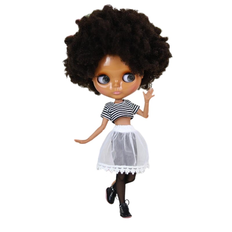 Elia – Premium Custom Neo Blythe Doll with Brown Hair, Dark Skin & Shiny Cute Face Brown hair Cute face Dark skin Shiny face