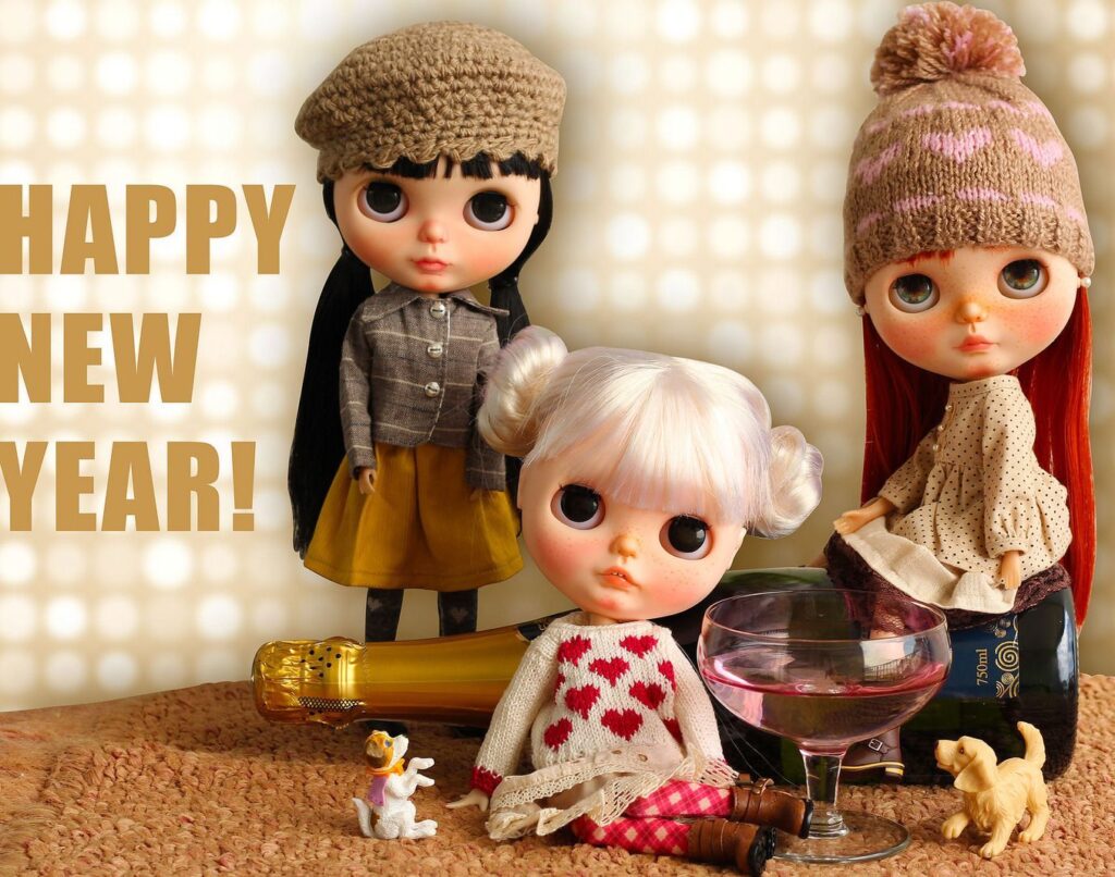 happy new year with blythe dolls