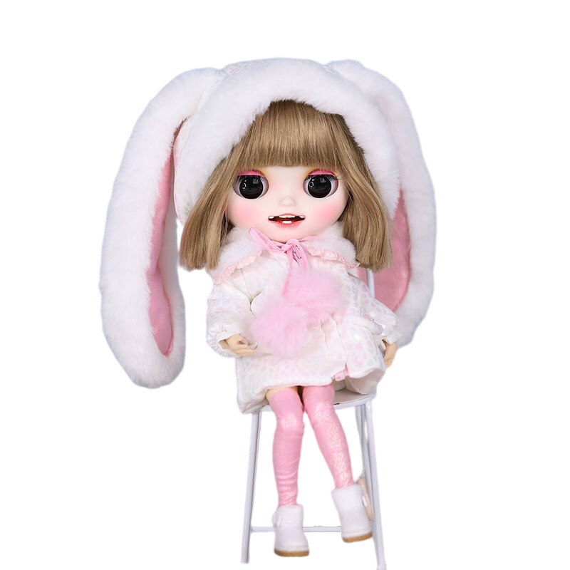 Samantha – Premium Custom Neo Blythe Doll with Brown Hair, White Skin & Matte Smiling Face Brown hair Matte face Smiling face White skin