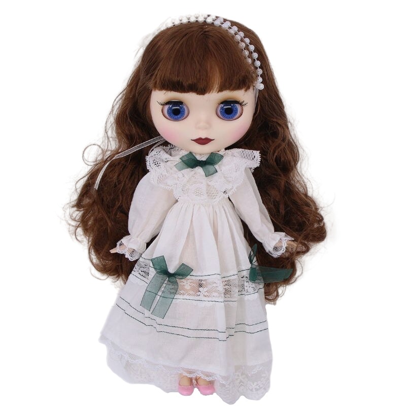 Raelynn – Premium Custom Neo Blythe Doll with Brown Hair, White Skin & Matte Cute Face Custom Blythe Doll Brown hair Cute face Matte face White skin