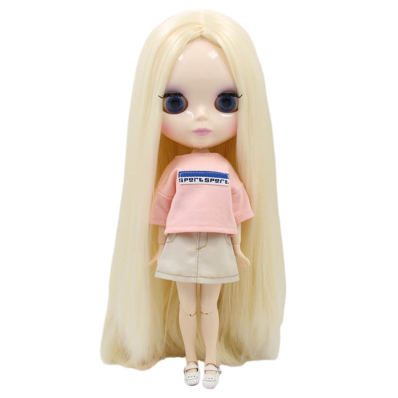 Callie – Premium Custom Neo Blythe Doll with Blonde Hair, White Skin & Shiny Cute Face Blonde hair Cute face Shiny face White skin