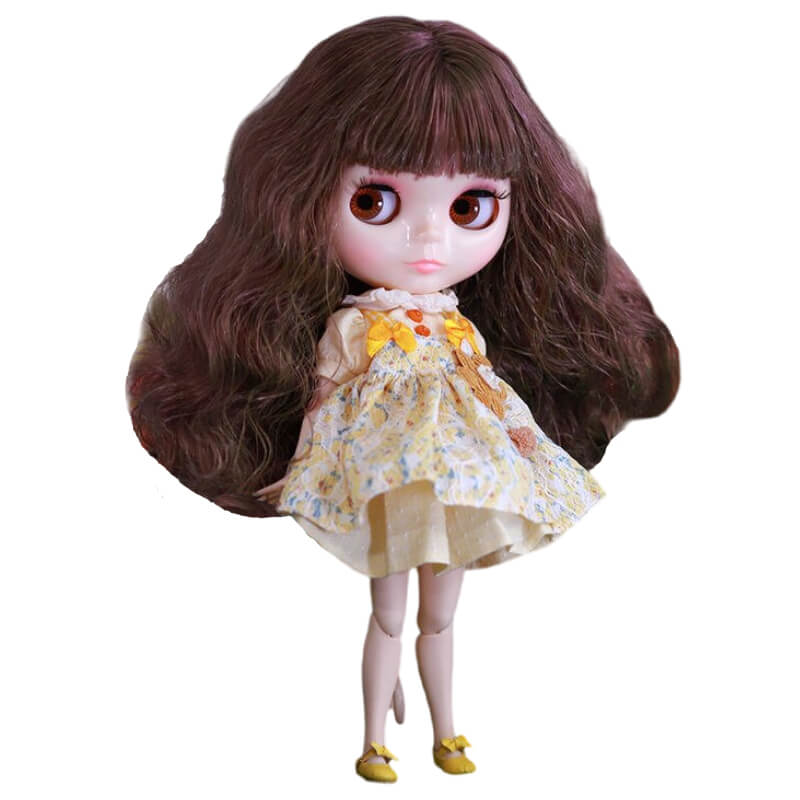 Gracie – Premium Custom Neo Blythe Doll with Brown Hair, White Skin & Shiny Cute Face Brown hair Cute face Shiny face White skin
