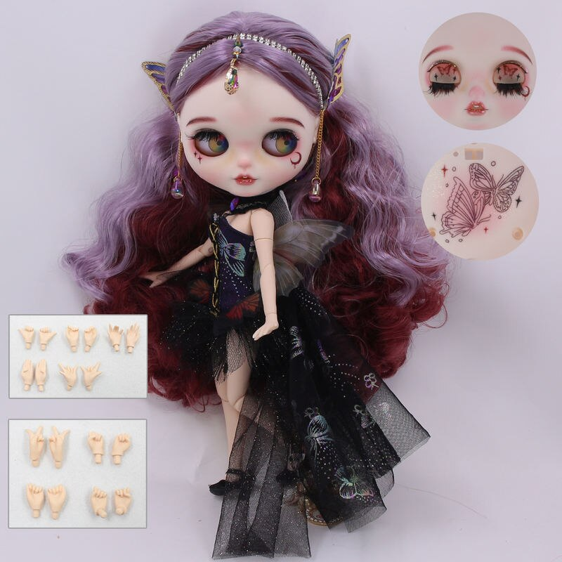 Hazel – Premium Custom Neo Blythe Doll with Multi-Color Hair, White Skin & Matte Smiling Face Matte face custom Blythe doll Multi-color hair custom Blythe doll Smiling face custom Blythe doll White skin custom Blythe doll