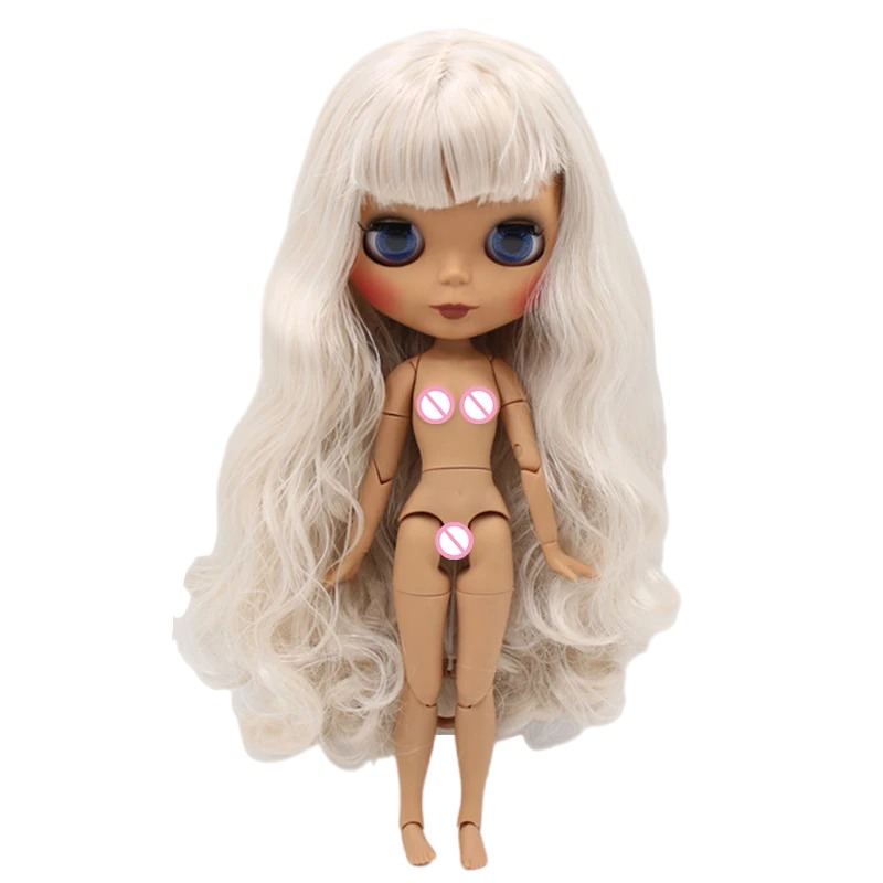 Neo Blythe Doll with Multi-Color Hair, Dark Skin, Matte Cute Face & Custom Jointed Body Cute face Dark skin Matte face Multi-color hair