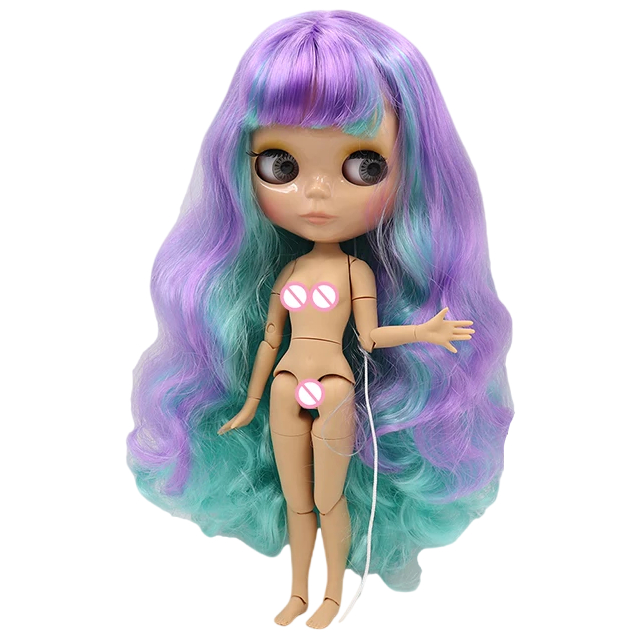 Neo Blythe Doll with Multi-Color Hair, Tan Skin, Shiny Cute Face & Custom Jointed Body Cute face Multi-color hair Shiny face Tan skin