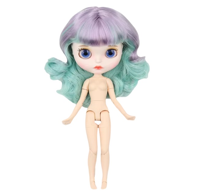 Neo Blythe Doll with Multi-Color Hair, White Skin, Matte Cute Face & Custom Jointed Body Cute face Matte face Multi-color hair White skin