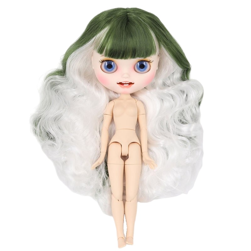 Neo Blythe Doll with Multi-Color Hair, White Skin, Matte Smiling Face & Custom Jointed Body Matte face Multi-color hair Smiling face White skin