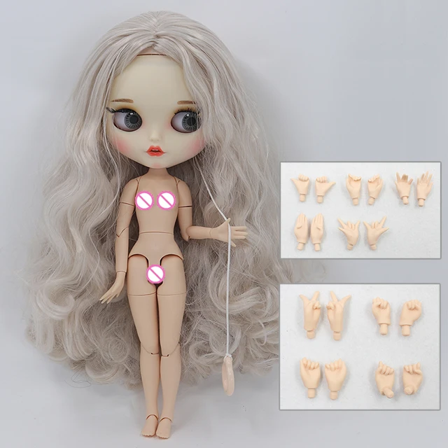 Neo Blythe Doll with Pink Hair, White Skin, Matte Smiling Face & Custom Jointed Body Matte face Pink hair Smiling face White skin