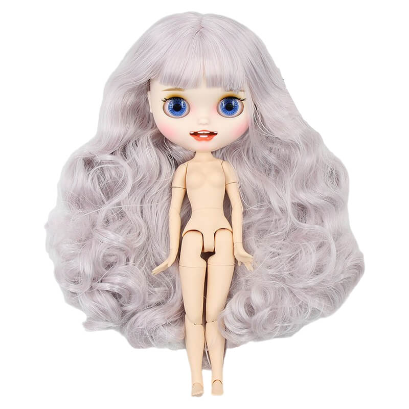 Neo Blythe Doll with Purple Hair, White Skin, Matte Smiling Face & Custom Jointed Body Purple hair Matte face Smiling face White skin