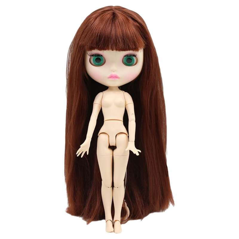 Neo Blythe Doll with Red Hair, White Skin, Matte Cute Face & Custom Jointed Body Cute face Ginger hair Matte face White skin