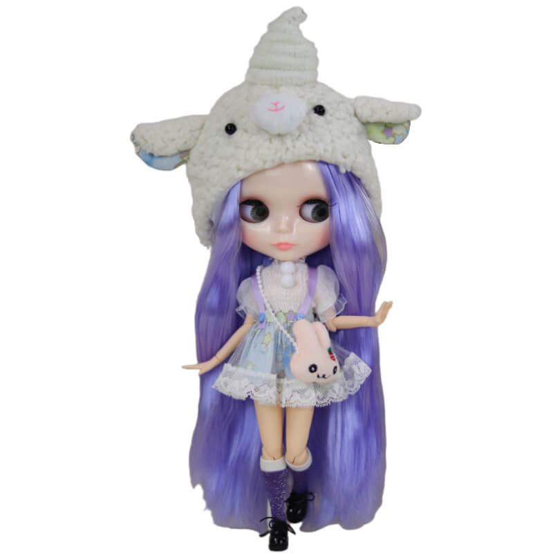 Ophelia – Premium Custom Neo Blythe Doll with Blue Hair, White Skin & Shiny Cute Face Blue hair Cute face Shiny face White skin