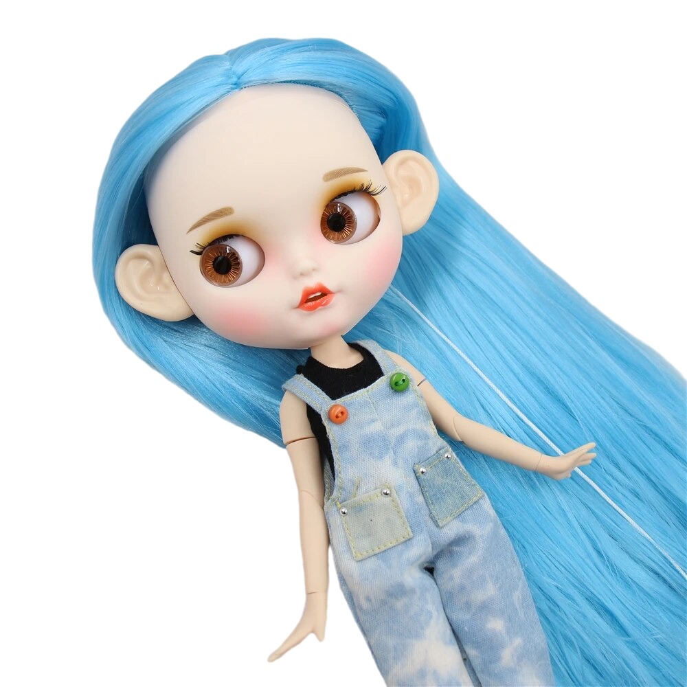 Ruth – Premium Custom Neo Blythe Doll with Blue Hair, White Skin & Matte Smiling Face Blue hair Matte face Smiling face White skin
