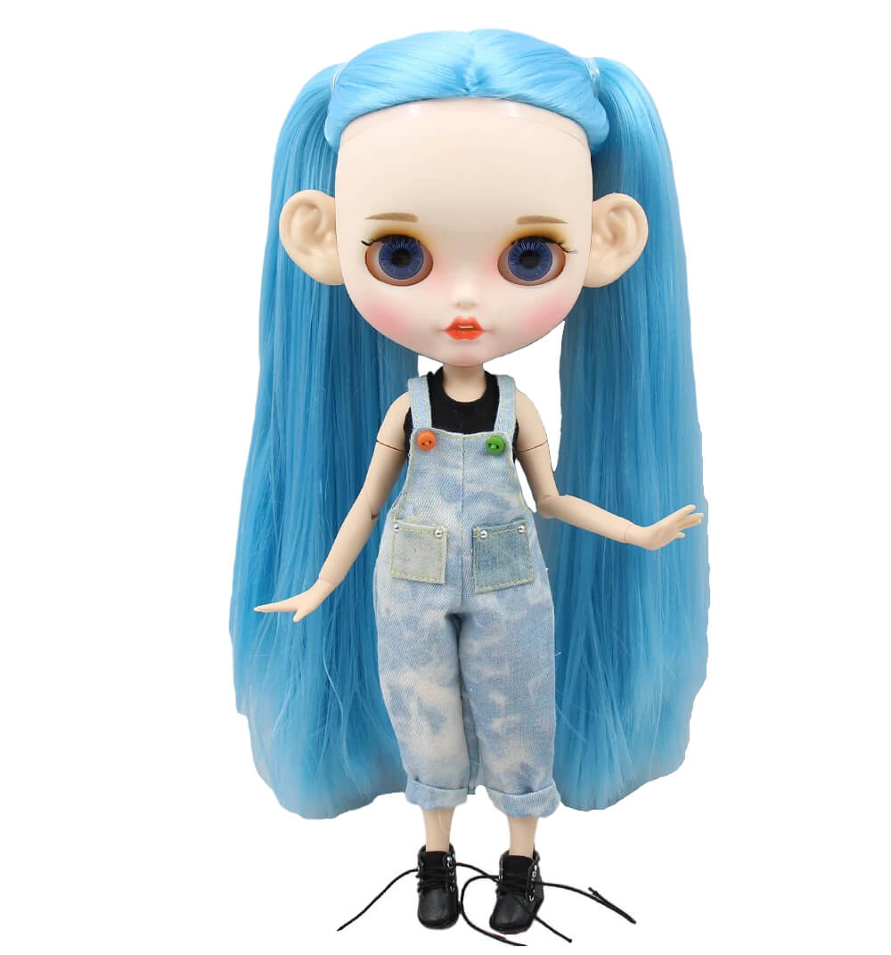 Ruth – Premium Custom Neo Blythe Doll with Blue Hair, White Skin & Matte Smiling Face Blue hair Matte face Smiling face White skin