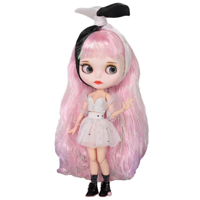 Claire – Premium Custom Neo Blythe Doll with Pink Hair, White Skin & Matte Cute Face Cute face Matte face Pink hair White skin