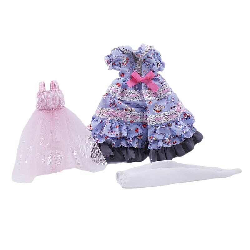 Neo Blythe Doll Vintage Floral Dress with Stockings Blythe doll clothes