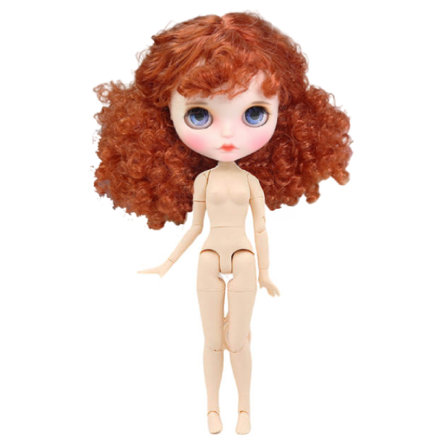 Neo Blythe Doll with Ginger Hair, White Skin, Matte Pouty Face & Custom Jointed Body Ginger hair factory Blythe doll Matte face factory Blythe doll Pouty face factory Blythe doll White skin factory Blythe doll