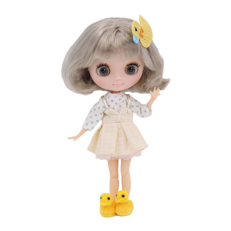 Ava – Custom Middie Blythe Doll with Silver Hair Custom Middie Blythe Doll