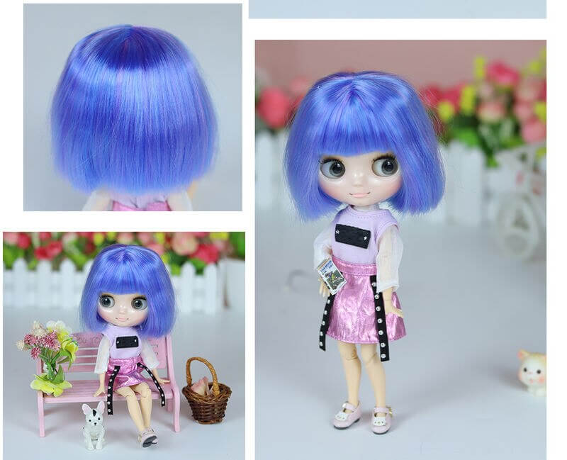 Camila- Custom Middie Blythe Bambola con capelli blu 2