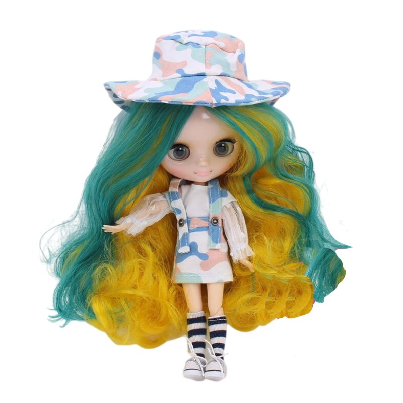 Charlotta – Custom Middie Blythe Doll with Multi-Color Hair Custom Middie Blythe Doll