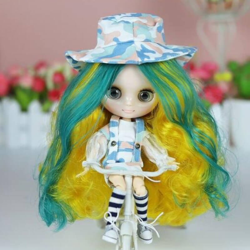 Charlotta – Custom Middie Blythe Doll with Multi-Color Hair Custom Middie Blythe Doll