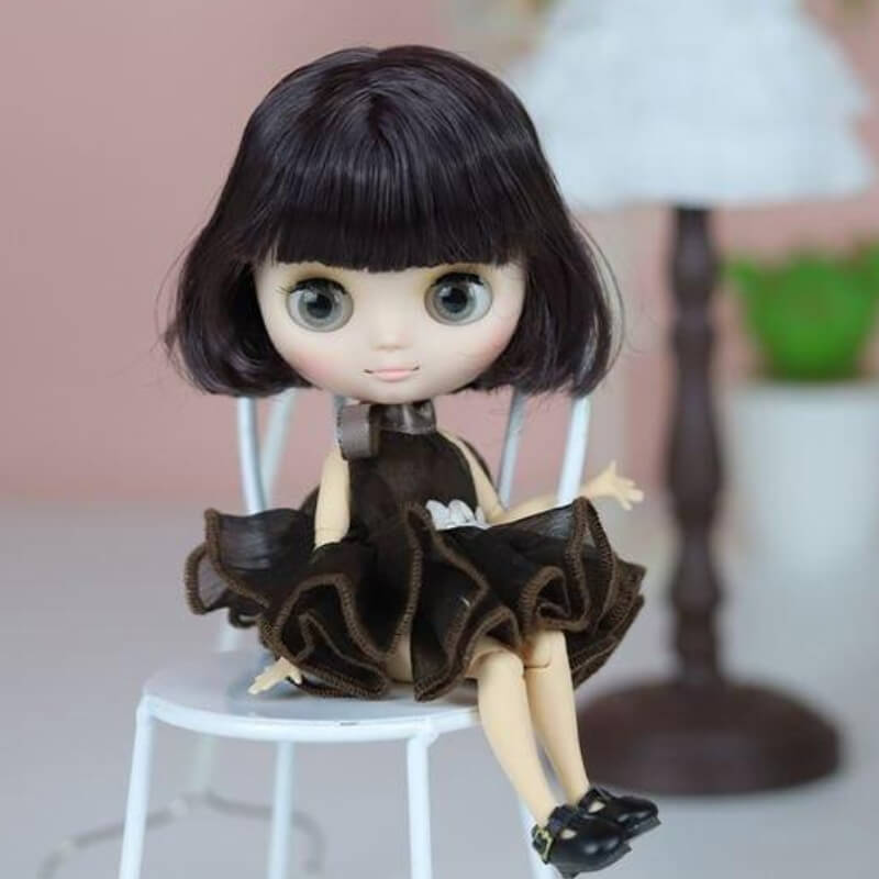 Emma – Custom Middie Blythe Doll with Purple Hair Custom Middie Blythe Doll