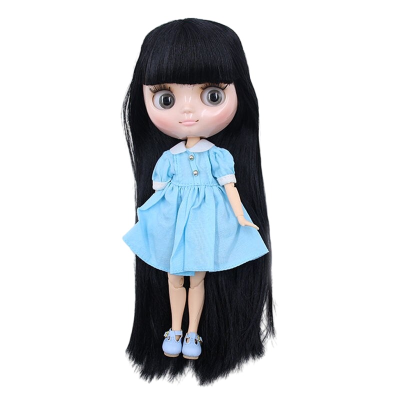 Mila - Custom Middie Blythe Boneca com Cabelo Preto Custom Middie Blythe Boneca