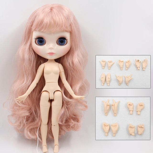 Neo Blythe Doll with Pink Hair, White Skin, Shiny Cute Face & Custom Jointed Body 1