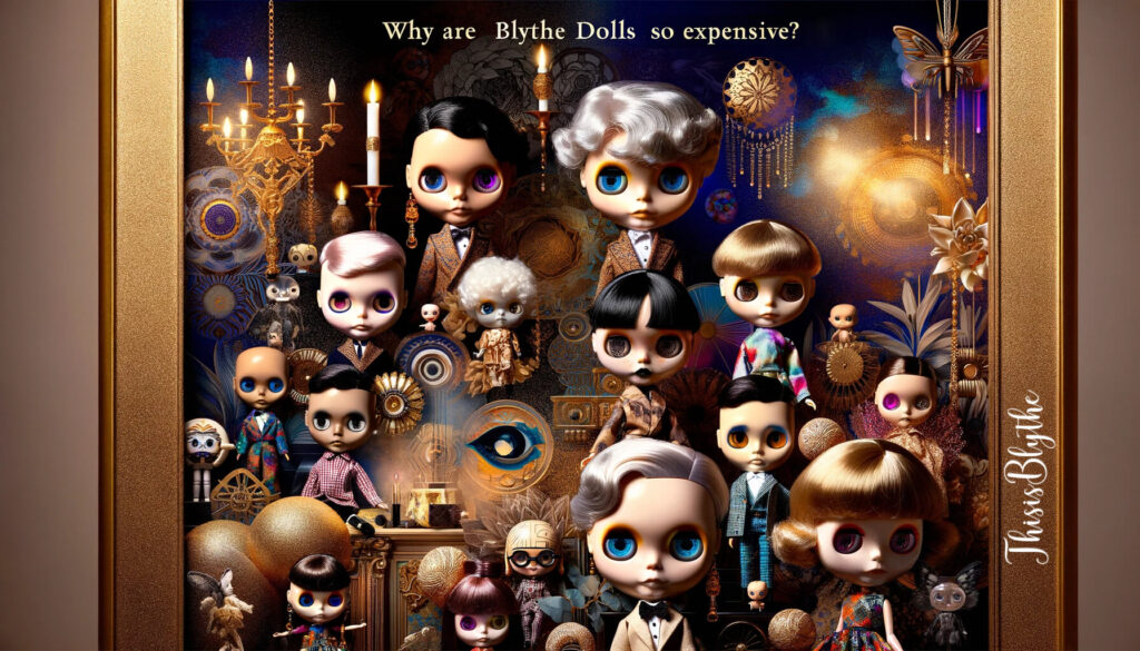 An artistic and visually appealing image representing the blog post title 'Why are Blythe Dolls so Expensive_' for the company 'This Is Blythe'