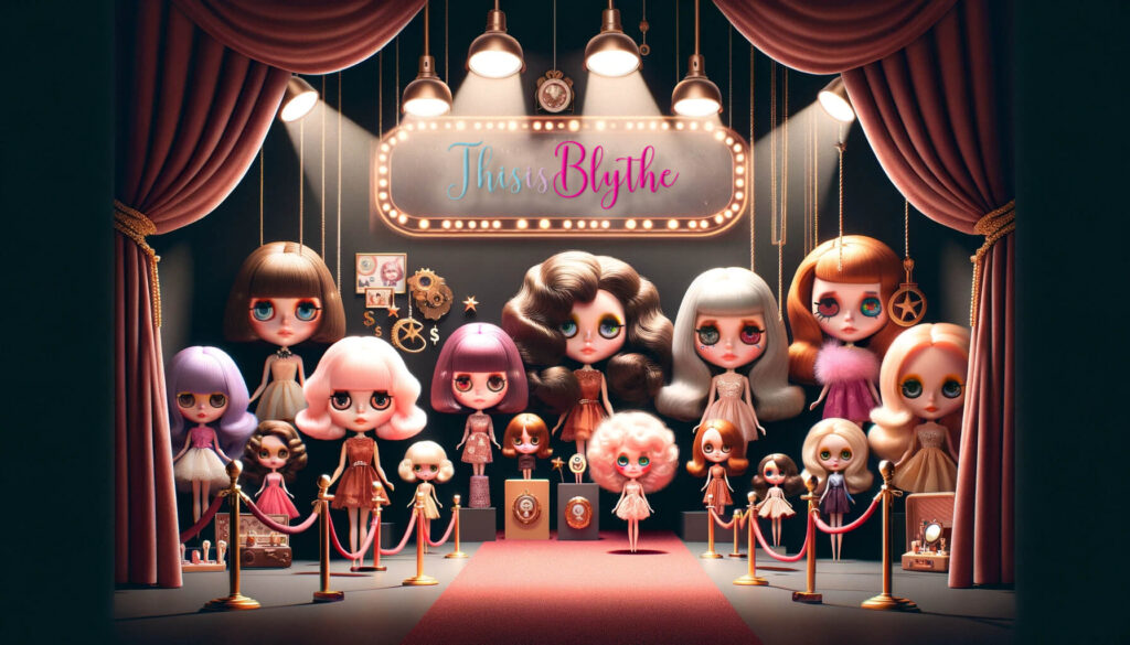 An image representing the blog post 'Why are Blythe Dolls so Expensive_' for 'This Is Blythe'. The image should feature a luxurious setting