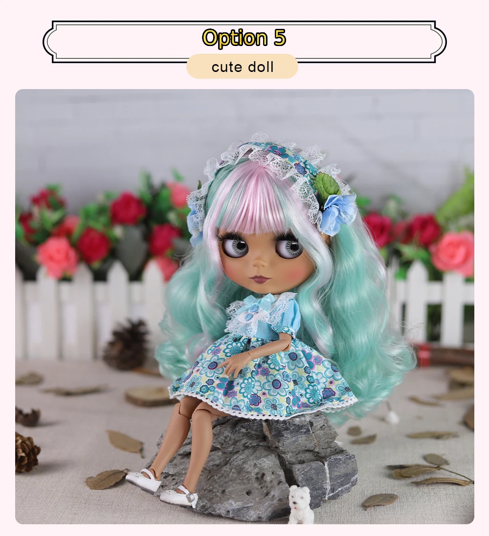 Felicity – Premium Custom Neo Blythe Doll with Multi-Color Hair, Dark Skin & Matte Cute Face6 Felicity – Premium Custom Neo Blythe Doll with Multi-Color Hair, Dark Skin & Matte Cute Face 17