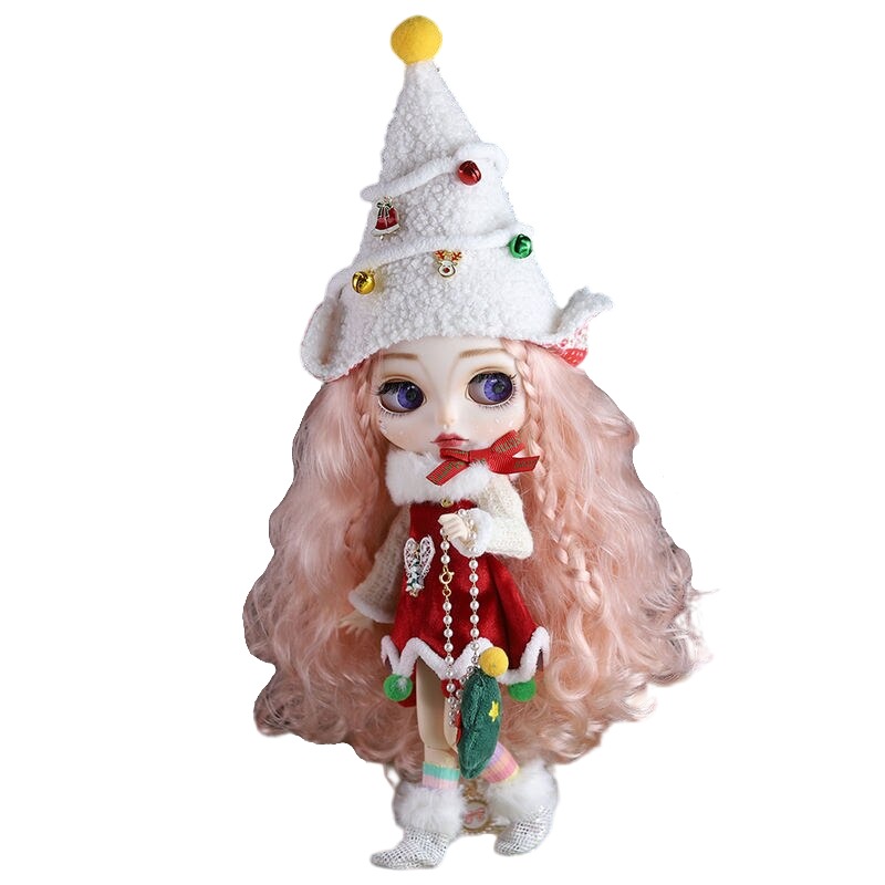 Kristina Christmas – Premium Custom Neo Blythe Doll with Pink Hair, White Skin & Matte Cute Face Cute face Matte face Pink hair White skin