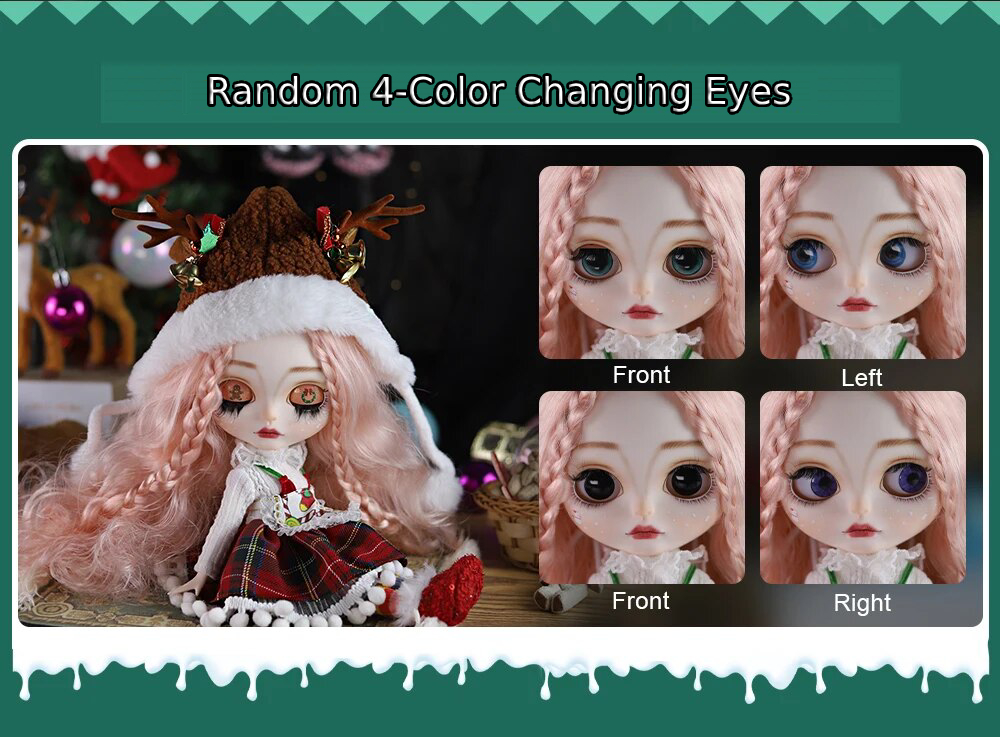 Kristina Christmas – Premium Custom Neo Blythe Doll with Pink Hair, White Skin & Matte Cute Face 2