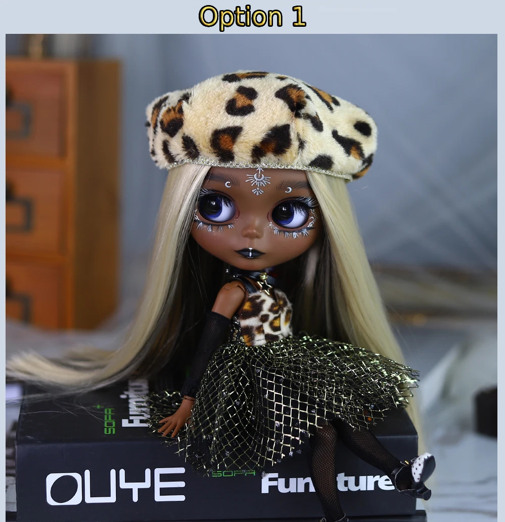 Eloise – Premium Custom Neo Blythe Doll with Multi-Color Hair, Black Skin & Matte Cute Face 6
