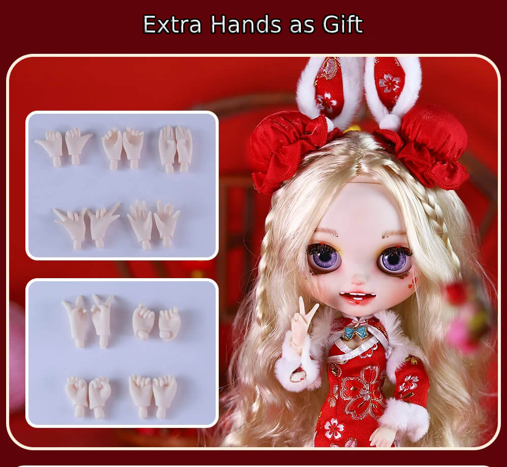 Hannah – Premium Custom Neo Blythe Doll with Blonde Hair, White Skin & Matte Smiling Face 3