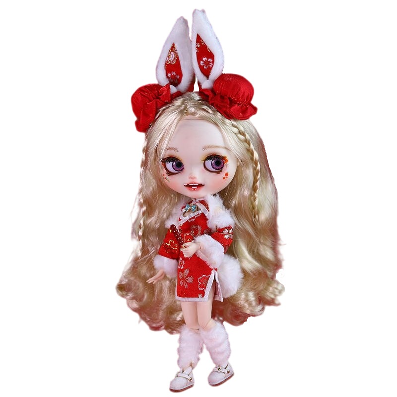 Hannah – Premium Custom Neo Blythe Doll with Blonde Hair, White Skin & Matte Smiling Face Blonde hair Matte face Smiling face White skin