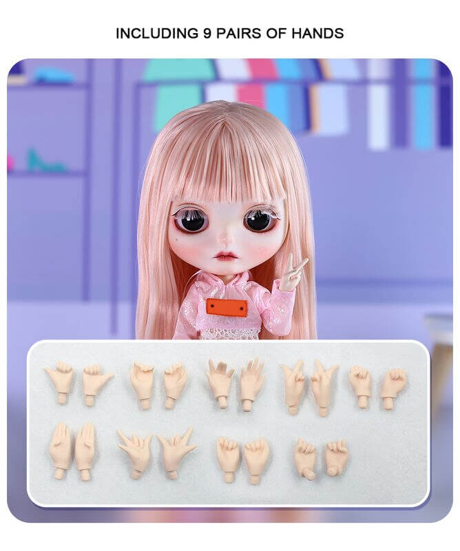 Sara – Premium Custom Neo Blythe Doll with Pink Hair, White Skin & Matte Cute Face 2